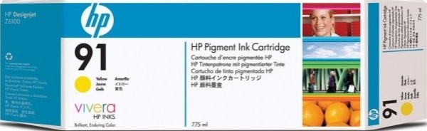 Картридж HP Designjet Z6100 (C9469A)  желтый 775ml №91