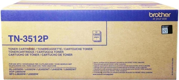Картридж Brother TN-3512P (TN3512P) оригинальный для Brother HL-L6300DW/ L6400DW, DCP-L6600DW, MFC-L6800DW/ L-6900DW, увеличенный, 12000 страниц, коричневая коробка