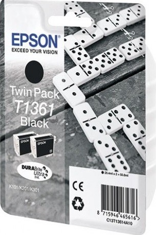 C13T13614A10 Картридж Epson T1361 для K101 / К201 / К301, (2*25 мл.) Black