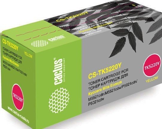 Картридж Cactus TK-5220Y (CS-TK5220Y) для принтеров Kyocera Ecosys M5521cdn/ M5521cdw/ P5021cdn/ P5021cdw желтый 1200 страниц
