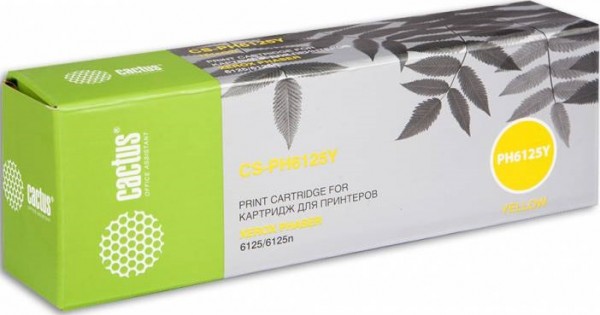 106R01337 Картридж Cactus CS-PH6125Y для принтеров Xerox 6125/6125n желтый (1 000 стр.)