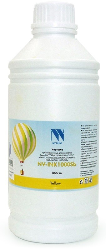 Чернила NV Print INK1000 Yellow Sb сублимационные для принтеров Epson C67/ C78/ C87/ R210/ R270/ R310 (1000ml)
