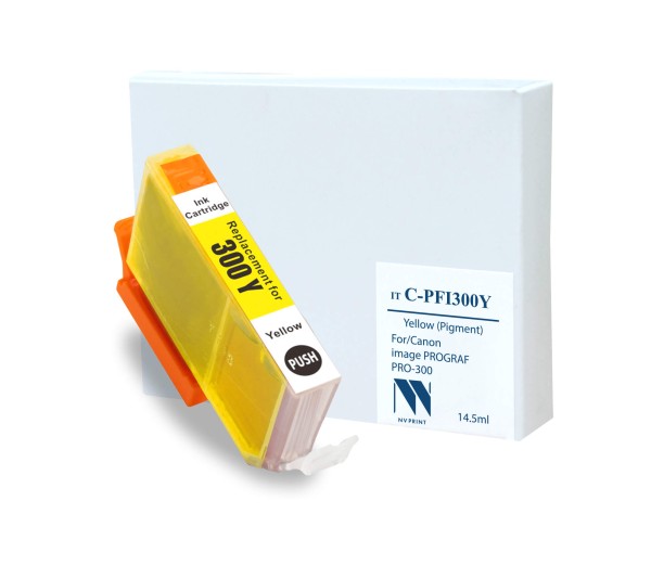 Картридж NV Print C-PFI300Y совместимый для Canon imagePROGRAF PRO-300, жёлтый