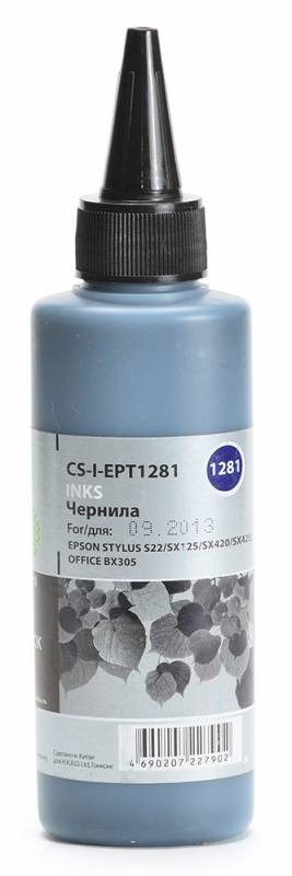 Чернила Cactus CS-I-EPT1281 для принтеров Epson St S22/ SX125/ SX420/ SX425/ Of BX305, черный 100мл