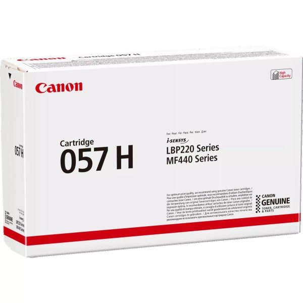 Картридж Canon 057H (3010C002) оригинальный для Canon i-SENSYS MF443dw/ MF445dw/ MF446x/ MF449x/ LBP223dw/ LBP226dw/ LBP228x, чёрный, увеличенный, 10 000 страниц