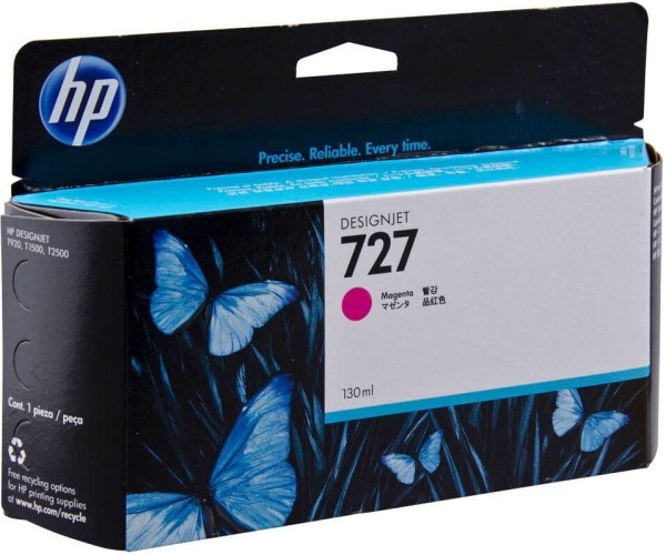 Картридж HP №727 (B3P20A) оригинальный для HP DesignJet T1500/ T1530/ T2500/ T2530/ T3500/ T920/ T930, пурпурный, 130 мл.
