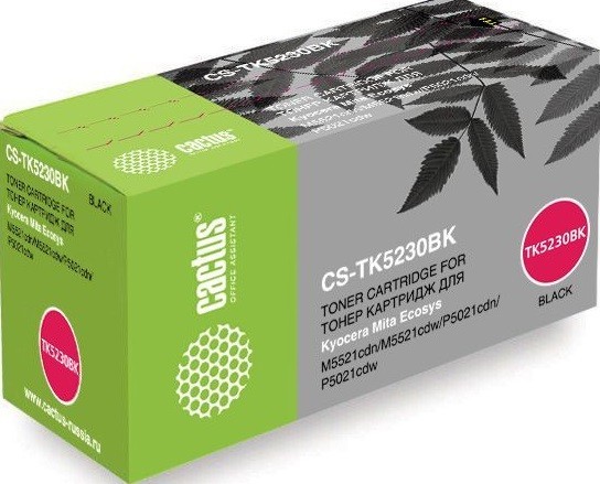 Картридж Cactus TK-5230BK (CS-TK5230BK) для принтеров Kyocera Ecosys M5521cdn/ M5521cdw/ P5021cdn/ P5021cdw черный 2600 страниц