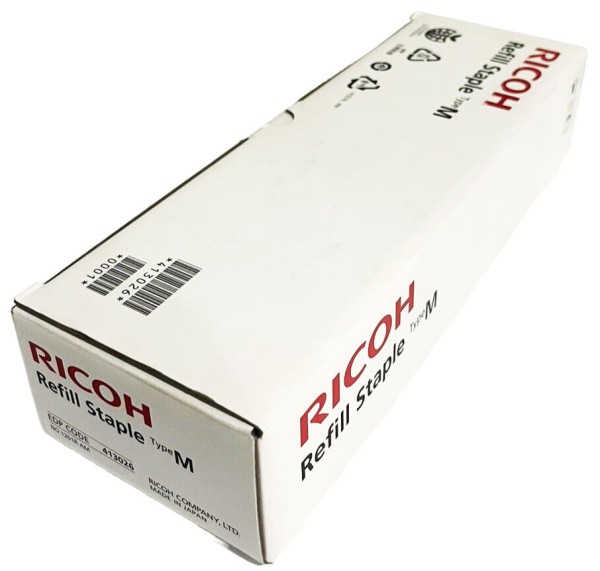 Картридж со скрепками Ricoh Type M (413026) оригинальный для степлеров финишёров Ricoh, 5*5000 шт.