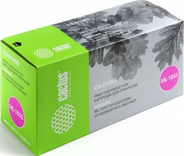 MLT-D105S Картридж Cactus CS-D105S для принтеров Samsung ML-1910/1915/2525/2580/ SCX-4600/4623/SF-650 черный (1 000 стр.)