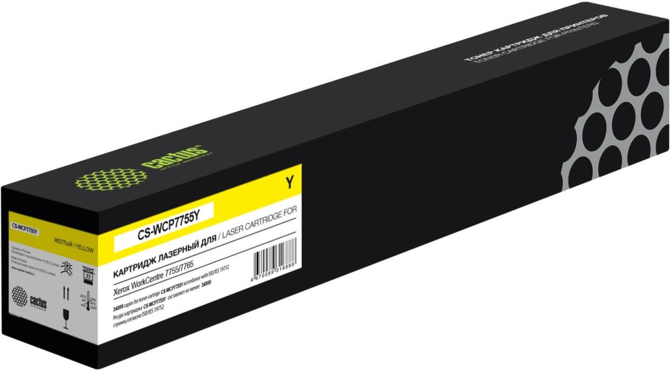 Картридж Cactus 006R1406 (CS-WCP7755Y) Yellow для Xerox WorkCentre 7655/ 7665/ 7755/ 7765/ 7775, жёлтый, 34000 стр.