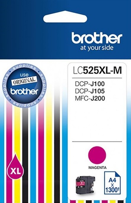 Картридж Brother LC-525XLM (LC525XLM) оригинальный для Brother DCP-J100/ DCP-J105/ MFC-J200, пурпурный, 1300 стр.