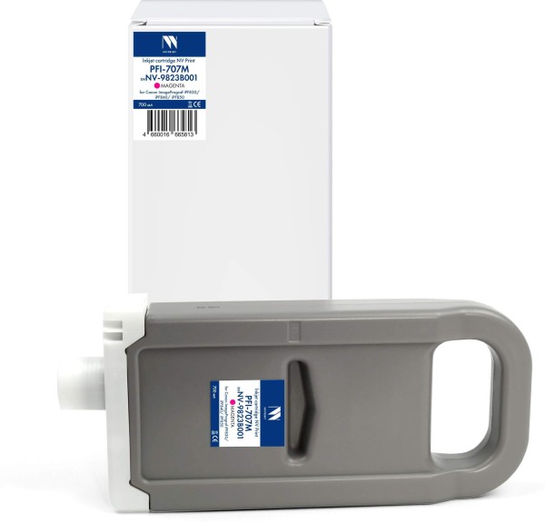 Картридж NV Print PFI-707M (NV-9823B001) Magenta для Canon ImagePROGRAF iPF830/ iPF840/ iPF850, пурпурный, 700 мл
