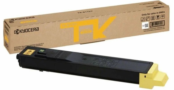 Картридж Kyocera TK-8115Y (1T02P3ANL0) Yellow оригинальный для Kyocera Ecosys M8124cidn/ M8130cidn, жёлтый, 6000 страниц