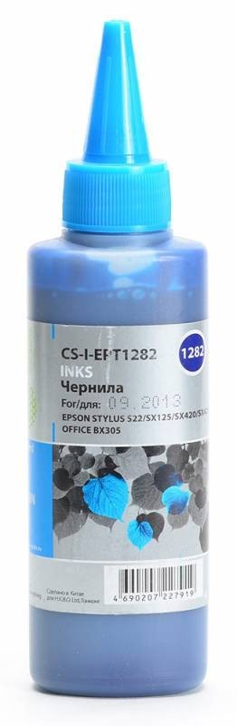 Чернила Cactus CS-I-EPT1282 для принтеров Epson St S22/ SX125/ SX420/ SX425/ Of BX305, голубой 100мл