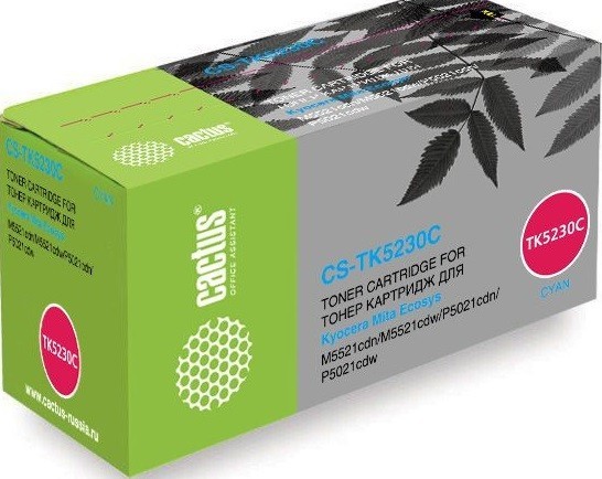 Картридж Cactus TK-5230C (CS-TK5230C) для принтеров Kyocera Ecosys M5521cdn/ M5521cdw/ P5021cdn/ P5021cdw голубой 2600 страниц