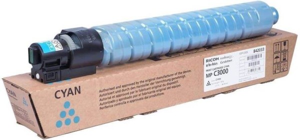 Картридж Ricoh MP C3000E (842033/ 884949/ 888643) оригинальный для Ricoh Aficio MPC2000/ C2500/ C3000, голубой, 15000 стр.