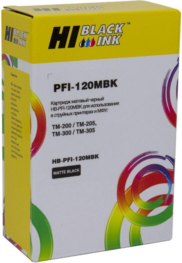 Картридж Hi-Black (HB-PFI-120MBK) для Canon TM-200/205/300/305, matte black