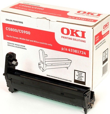 Фотобарабан OKI (43381724) оригинальный для принтера OKI C5550/ С5800/ C5900, чёрный, 20000 стр.