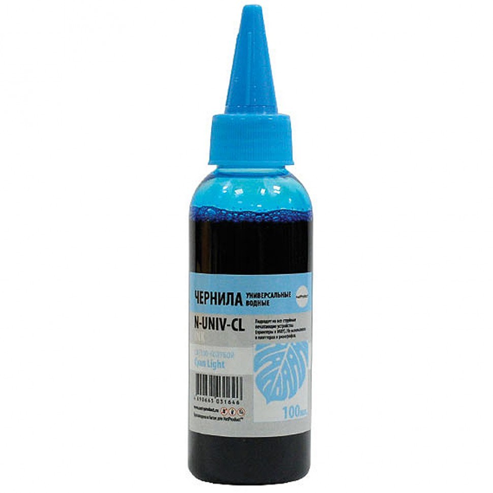 Чернила NetProduct (N-UNIV-CL) водные универсальные (100мл, цвет светло-голубой)