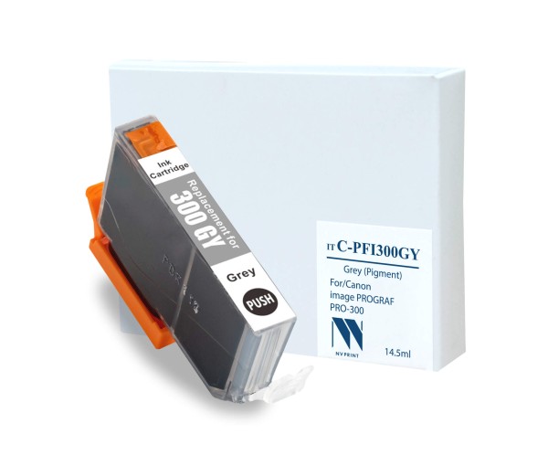 Картридж NV Print C-PFI300GY совместимый для Canon imagePROGRAF PRO-300, серый
