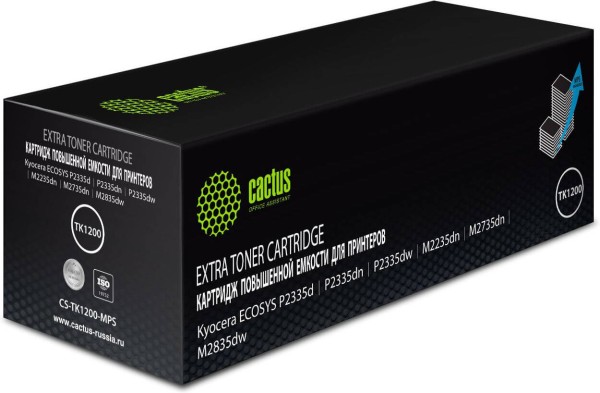 Картридж Cactus TK-1200 (CS-TK1200-MPS) для Kyocera Ecosys P2335d/ P2335dn/ P2335dw, черный, увеличенный, 11000 стр.