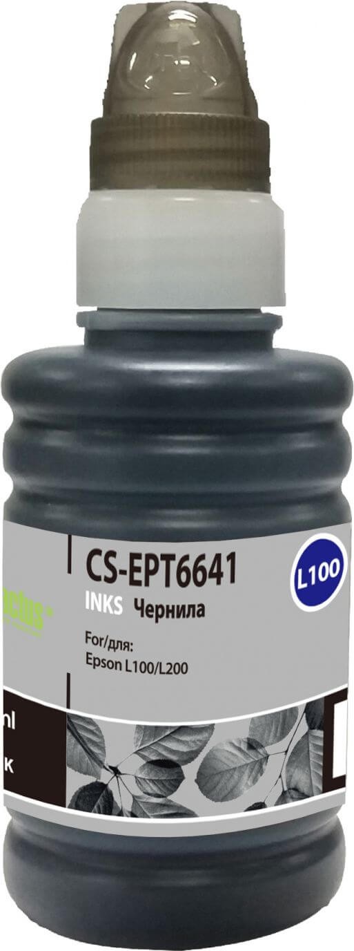 C13T66414A Чернила Cactus для принтеров Epson L100 черные 100ml