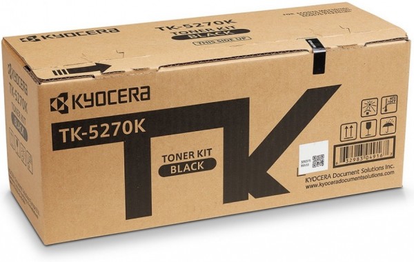 Картридж Kyocera TK-5270K (1T02TV0NL0) оригинальный для принтера Kyocera ECOSYS M6230cidn/ M6630cidn/ P6230cdn, black, 8000 страниц