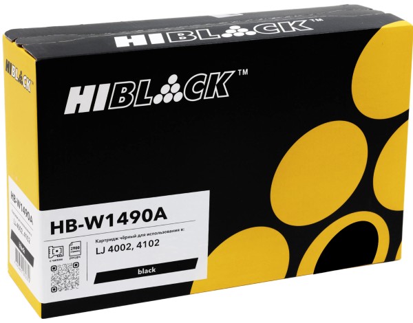 Картридж Hi-Black W1490A (HB-W1490A) Black (с чипом) для HP LaserJet Pro 4002/ MFP 4102, чёрный, 2,9K