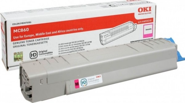 Картридж OKI (44059226/44059210) оригинальный для принтера OKI MC860, пурпурный, 10000 стр.