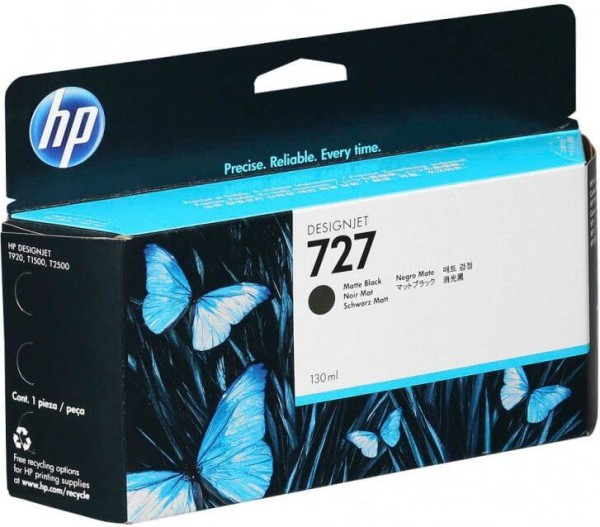 Картридж HP №727 (B3P22A) оригинальный для HP DesignJet T1500/ T1530/ T2500/ T2530/ T3500/ T920/ T930, матовый черный, 130 мл