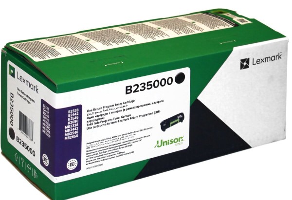 Картридж Lexmark B235000 оригинальный для принтеров Lexmark B2338/ B2442/ B2546/ B2650/ MB2338/ MB2442/ MB2546/ MB2650, Return Program, black, увеличенный, 3000 стр.