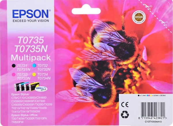 C13T10554A10 / C13T07354A/A10 Epson набор Картриджей C79/CX3900/CX4900/CX5900 (4 цвета BL,C,M,Y) (cons ink)