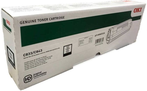 Картридж OKI (46443116) оригинальный для принтера OKI C823/ C833/ C843, чёрный, 10000 стр.
