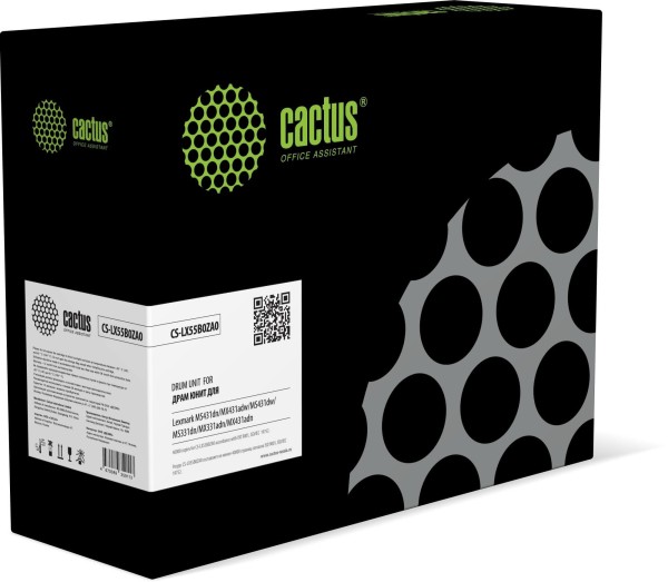 Блок фотобарабана Cactus 55B0ZA0 (CS-LX55B0ZA0) Drum Unit для Lexmark MS431/ MS331/ MX431/ MX331, чёрный, 40000 стр.