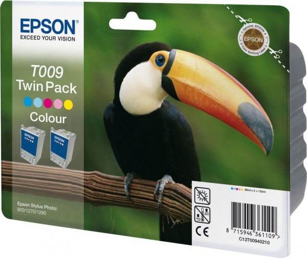 T009/ C13T00940210 Набор картриджей EPSON оригинальный для Stylus PHOTO 900/ 1270/ 1290, цветной, двойной