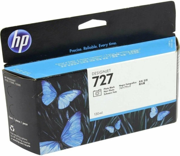 Картридж HP №727 (B3P23A) оригинальный для HP DesignJet T1500/ T1530/ T2500/ T2530/ T3500/ T920/ T930, фото чёрный, 130 мл.