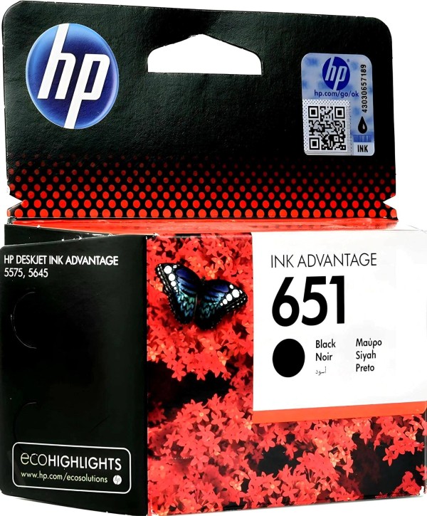 Картридж HP №651 (C2P10AE) Black оригинальный для HP Deskjet Ink Advantage 5645/ 5575, Officejet 202/ 252, чёрный, 600 стр.