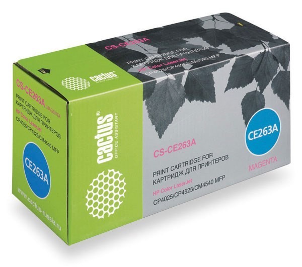 Картридж лазерный Cactus CS-CE263A (HP 648A) для HP Color LaserJet CP4020/ CP4025/ CP4525/ CP4025dn/ CP4025n пурпурный 11000 стр.