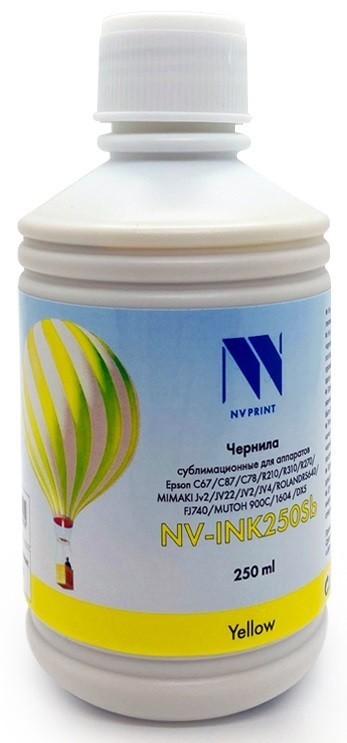 Чернила NV Print INK250 Yellow Sb сублимационные для принтеров Epson C67/ C78/ C87/ R210/ R270/ R310 (250ml)