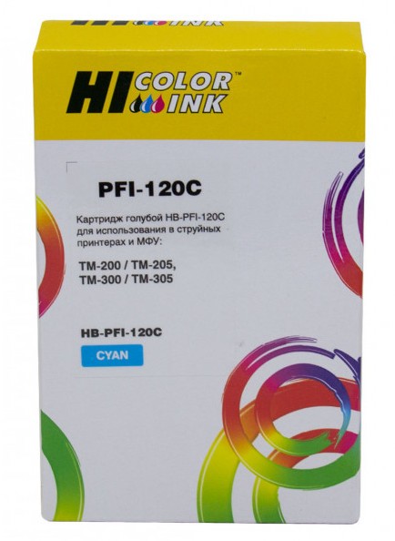 Картридж Hi-Black (HB-PFI-120C) для Canon TM-200/205/300/305, Cyan