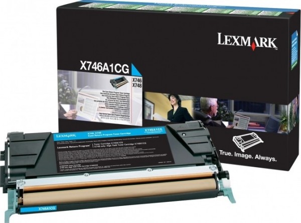 Картридж Lexmark X746A1CG оригинальный для Lexmark X746/ X748, Return Program, cyan, 7000 стр.