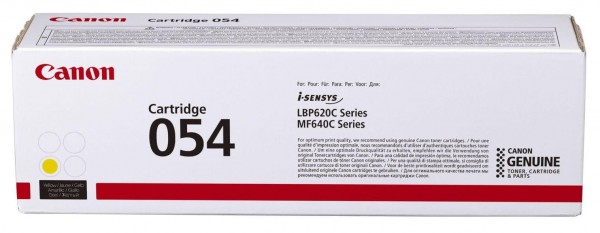 Картридж Canon 054Y (3021C002) оригинальный для принтера Canon MF645Cx/ MF643Cdw/ MF641Cw/ LBP621/ 623, yellow 1200 страниц