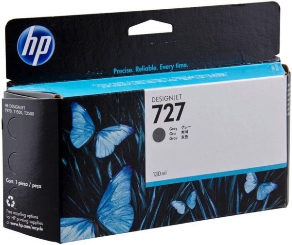 Картридж HP №727 (B3P24A) оригинальный для HP DesignJet T1500/ T1530/ T2500/ T2530/ T3500/ T920/ T930, серый, 130 мл