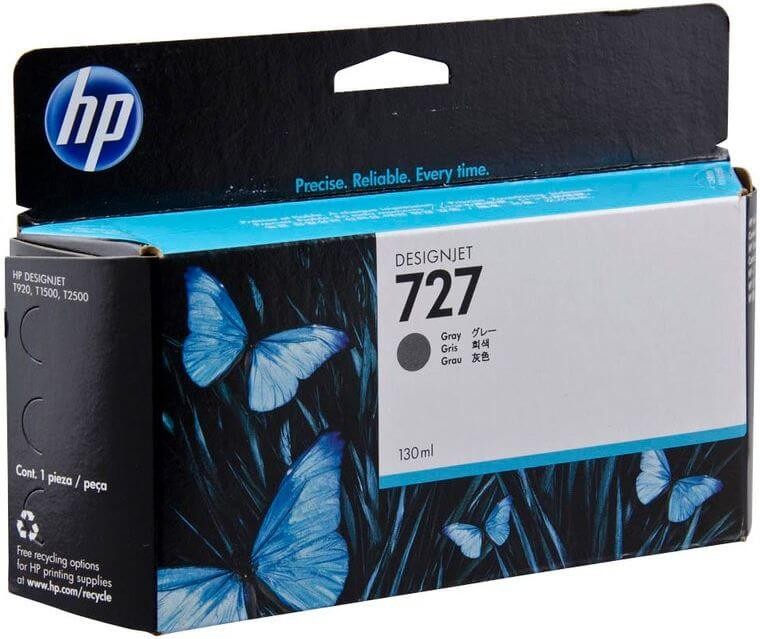 Картридж HP №727 (B3P24A) оригинальный для HP DesignJet T1500/ T1530/ T2500/ T2530/ T3500/ T920/ T930, серый, 130 мл