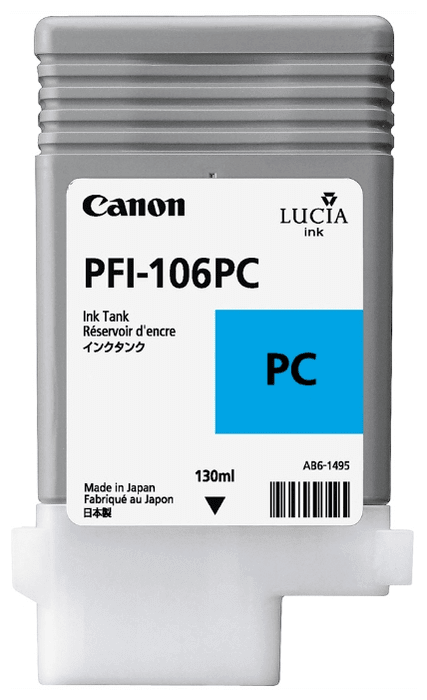 Картридж оригинальный Canon PFI-106PC 6625B001 для принтера Canon iPF6300S/ 6400/ 6450, фото голубой, 130 мл