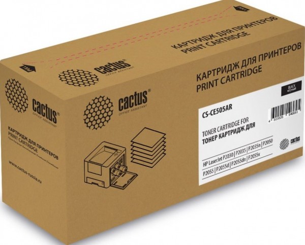 Картридж Cactus CE505AR (CS-CE505AR) для принтеров HP LaserJet P2055/ P2035 черный 2300 страниц