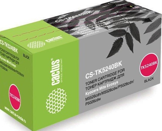 Картридж Cactus TK-5240BK (CS-TK5240BK) для принтеров Kyocera Ecosys M5526cdn/ M5526cdw/ P5026cdn/ P5026cdw черный 4000 страниц