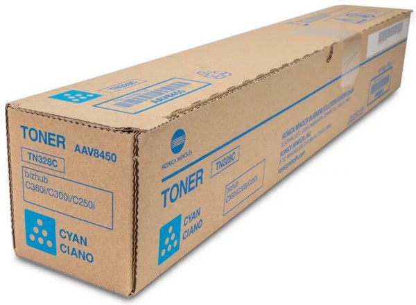 Картридж Konica-Minolta TN-328C (AAV8450) оригинальный для принтера Konica-Minolta C250i/ C300i/ C360i, голубой, 26000 стр.