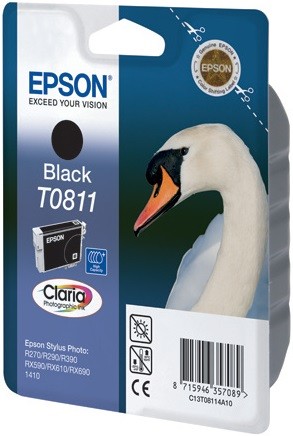 C13T11114A10 / C13T08114A Картридж Epson T0811 для Stylus Photo R270/R390/RX590 (черный) 480 стр. (cons ink)