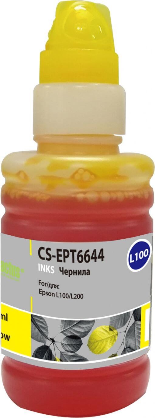 C13T66444A Чернила Cactus для принтеров Epson L100 желтые 100ml